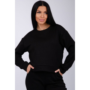 Костюм двойка женский "Богема 2" жаккард (р-ры: 44-54) черный