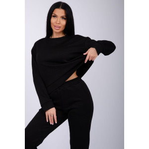 Костюм двойка женский "Богема 2" жаккард (р-ры: 44-54) черный