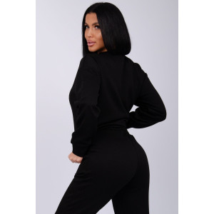 Костюм двойка женский "Богема 2" жаккард (р-ры: 44-54) черный