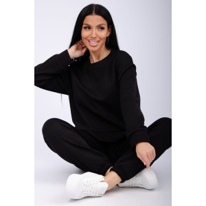 Костюм двойка женский "Богема 2" жаккард (р-ры: 44-54) черный