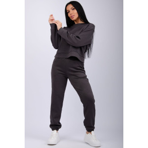 Костюм двойка женский "Богема" жаккард (р-ры: 44-54) серый