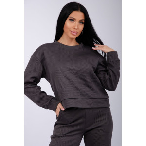 Костюм двойка женский "Богема" жаккард (р-ры: 44-54) серый