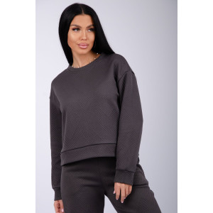 Костюм двойка женский "Богема" жаккард (р-ры: 44-54) серый