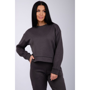 Костюм двойка женский "Богема" жаккард (р-ры: 44-54) серый