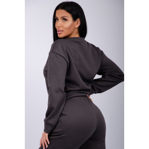 Костюм двойка женский "Богема" жаккард (р-ры: 44-54) серый