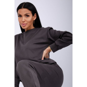 Костюм двойка женский "Богема" жаккард (р-ры: 44-54) серый