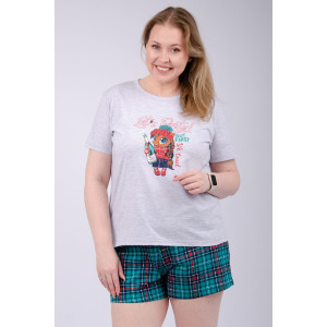Пижама женская "Маруся" (шорты) кулирка (р-ры: 44-54) Пижама женская "Маруся" (шорты) кулирка (р-ры: 44-54)