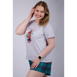 Пижама женская "Маруся" (шорты) кулирка (р-ры: 44-54) Пижама женская "Маруся" (шорты) кулирка (р-ры: 44-54)