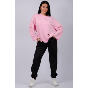 Джоггеры женские "Мистерия 8" футер 3-х нитка с начесом (р-ры: 44-54) черный Джоггеры женские "Мистерия 8" футер 3-х нитка с начесом (р-ры: 44-54) черный