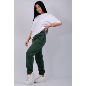 Джоггеры женские "Мистерия 17" футер 3-х нитка с начесом (р-ры: 44-54) хаки