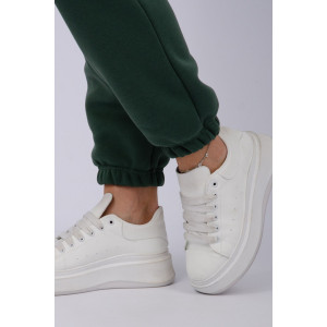 Джоггеры женские "Мистерия 17" футер 3-х нитка с начесом (р-ры: 44-54) хаки