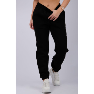 Джоггеры женские "Мистерия 18" футер 3-х нитка с начесом (р-ры: 44-54) ночь