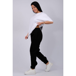 Джоггеры женские "Мистерия 18" футер 3-х нитка с начесом (р-ры: 44-54) ночь