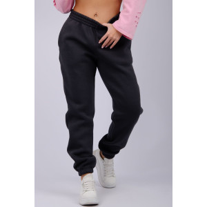 Джоггеры женские "Мистерия 10" футер 3-х нитка с начесом (р-ры: 44-54) графит Джоггеры женские "Мистерия 10" футер 3-х нитка с начесом (р-ры: 44-54) графит