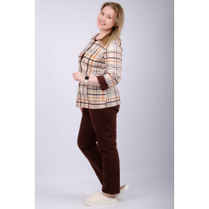 Пижама женская "Талисман" футер 2-х нитка с начёсом (р-ры: 52-62) бежевый Пижама женская "Талисман" футер 2-х нитка с начёсом (р-ры: 52-62) бежевый