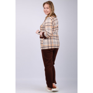 Пижама женская "Талисман" футер 2-х нитка с начёсом (р-ры: 52-62) бежевый Пижама женская "Талисман" футер 2-х нитка с начёсом (р-ры: 52-62) бежевый