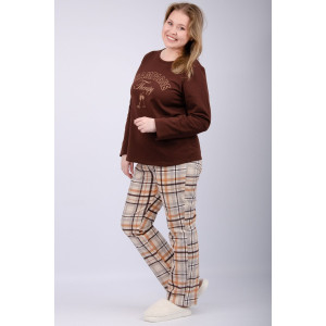Пижама женская "Голди" футер 2-х нитка с начёсом (р-ры: 50-60) Пижама женская "Голди" футер 2-х нитка с начёсом (р-ры: 50-60)