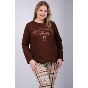 Пижама женская "Голди" футер 2-х нитка с начёсом (р-ры: 50-60) Пижама женская "Голди" футер 2-х нитка с начёсом (р-ры: 50-60)