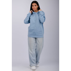 Худи женское СЖ-27 футер 2-х нитка (р-ры: 48-56) голубой
