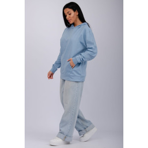 Худи женское СЖ-27 футер 2-х нитка (р-ры: 48-56) голубой