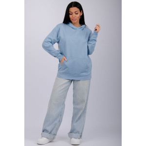 Худи женское СЖ-27 футер 2-х нитка (р-ры: 48-56) голубой