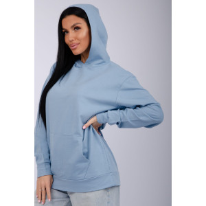 Худи женское СЖ-27 футер 2-х нитка (р-ры: 48-56) голубой