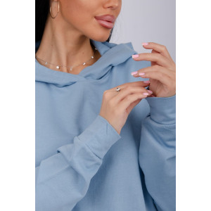 Худи женское СЖ-27 футер 2-х нитка (р-ры: 48-56) голубой