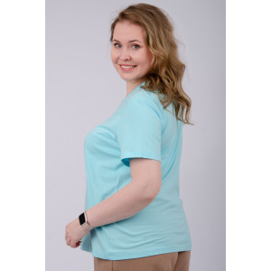 Футболка женская "Карусель 2" кулирка (р-ры: 50-60) бирюза Футболка женская "Карусель 2" кулирка (р-ры: 50-60) бирюза