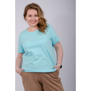 Футболка женская "Карусель 2" кулирка (р-ры: 50-60) бирюза Футболка женская "Карусель 2" кулирка (р-ры: 50-60) бирюза