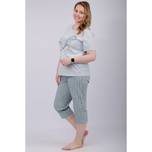 Пижама женская "Джелли" (бриджи) кулирка (р-ры: 50-60)