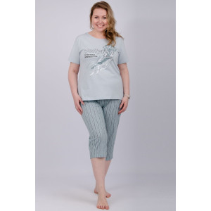 Пижама женская "Джелли" (бриджи) кулирка (р-ры: 50-60)