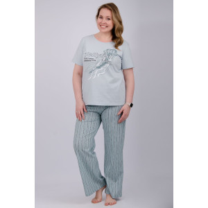 Пижама женская "Джелли 2" (брюки) кулирка (р-ры: 50-60)