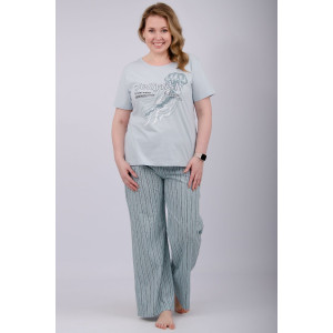 Пижама женская "Джелли 2" (брюки) кулирка (р-ры: 50-60)