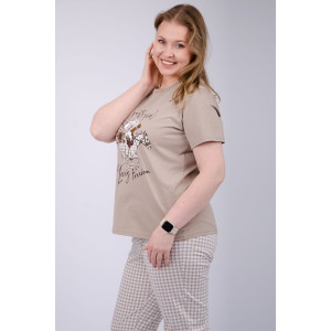 Пижама женская "Вивианна 2" (брюки) кулирка (р-ры: 50-60)