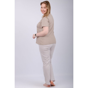 Пижама женская "Вивианна 2" (брюки) кулирка (р-ры: 50-60)