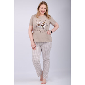 Пижама женская "Вивианна 2" (брюки) кулирка (р-ры: 50-60)