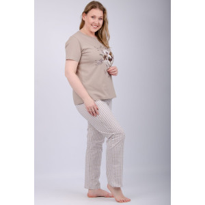 Пижама женская "Вивианна 2" (брюки) кулирка (р-ры: 50-60)