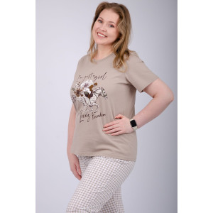 Пижама женская "Вивианна 2" (брюки) кулирка (р-ры: 50-60)