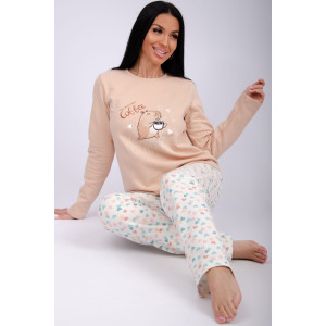 Пижама женская "Кофебара" футер 2-х нитка с начёсом (р-ры: 44-54)