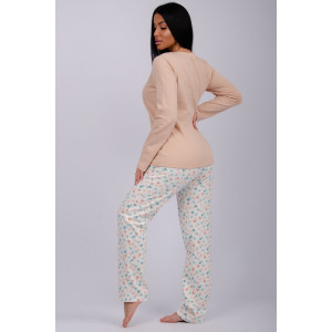 Пижама женская "Кофебара" футер 2-х нитка с начёсом (р-ры: 44-54)