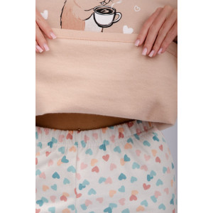 Пижама женская "Кофебара" футер 2-х нитка с начёсом (р-ры: 44-54)