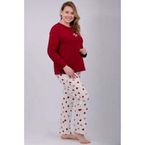Пижама женская "Симпатия" футер 2-х нитка с начёсом (р-ры: 52-60)