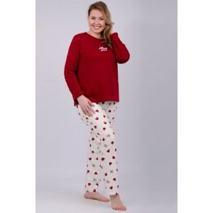 Пижама женская "Симпатия" футер 2-х нитка с начёсом (р-ры: 52-60)
