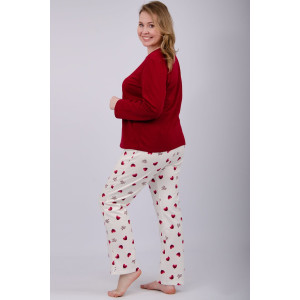 Пижама женская "Симпатия" футер 2-х нитка с начёсом (р-ры: 52-60)