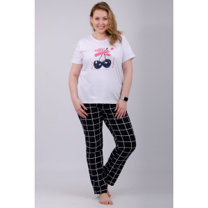 Пижама женская "Черрити 2" кулирка (р-ры: 50-60) Пижама женская "Черрити 2" кулирка (р-ры: 50-60)