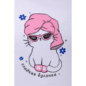 Пижама женская "Кошечка" кулирка (р-ры: 44-52) Пижама женская "Кошечка" кулирка (р-ры: 44-52)