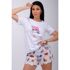 Пижама женская "Кошечка" кулирка (р-ры: 44-52) Пижама женская "Кошечка" кулирка (р-ры: 44-52)