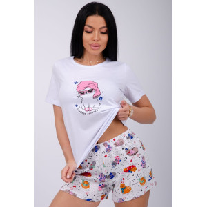 Пижама женская "Кошечка" кулирка (р-ры: 44-52) Пижама женская "Кошечка" кулирка (р-ры: 44-52)