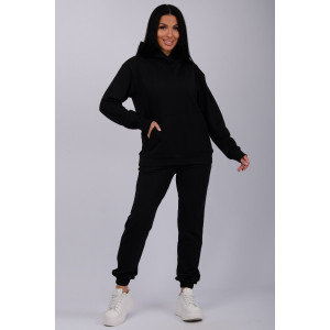 Джоггеры женские "Селена 2" футер 2-х нитка с начесом (р-ры: 44-56) черный