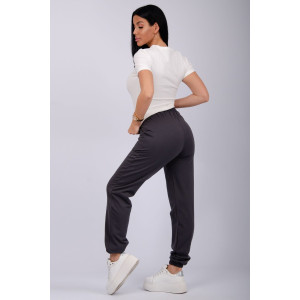 Джоггеры женские "Селена" футер 2-х нитка с начесом (р-ры: 44-56) серый